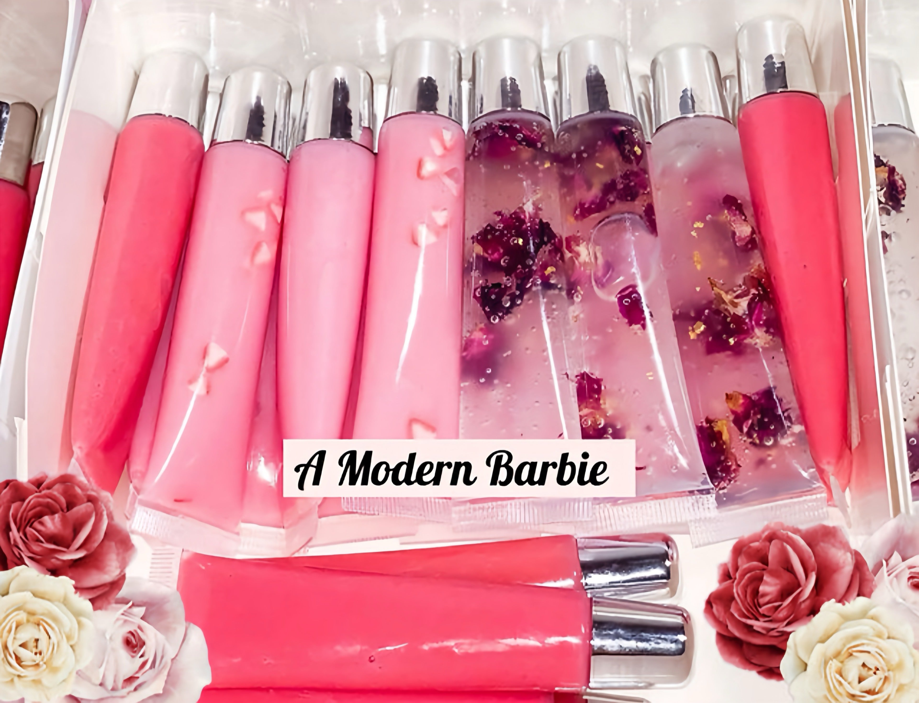Organic-Vegan PINK LIPGLOSS With Strawberries