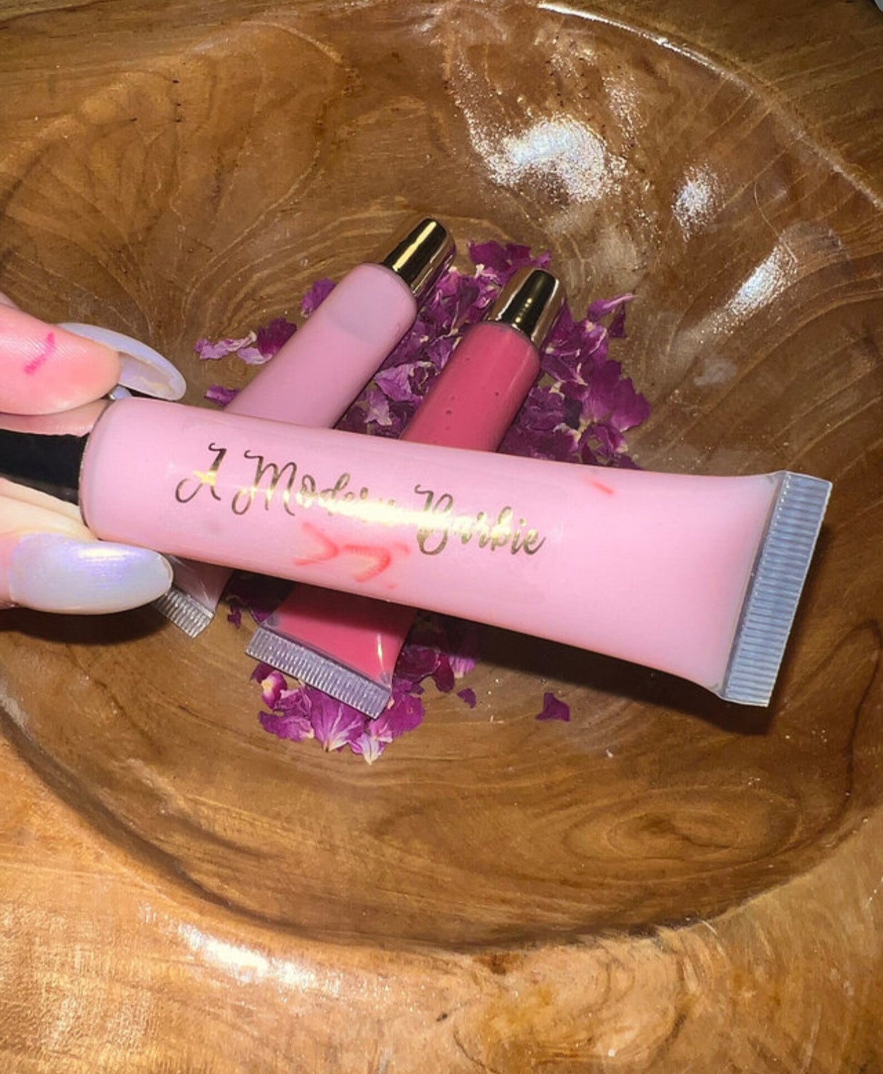 Organic-Vegan PINK LIPGLOSS With Strawberries